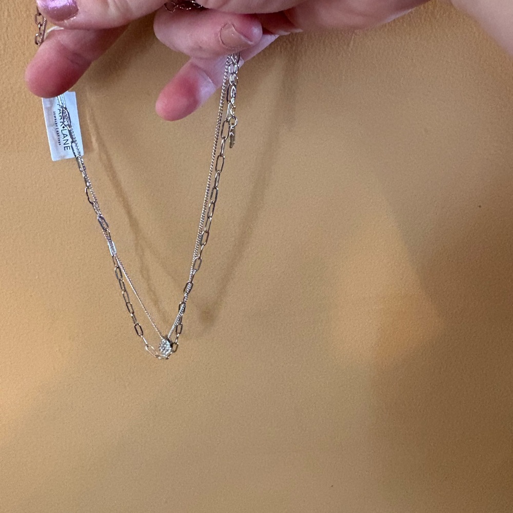 Park Lane Silver Layered Necklace with Pendant - Picture 4 of 8